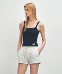 W BASIC STRING CROP SLEEVELESS IN NAVY image 2