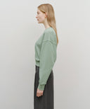W SMALL CLASSIC LOGO CROP SWEATSHIRT IN MINT GREY image 2