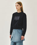 W CLASSIC LOGO CROP SWEATSHIRT IN NAVY image 2
