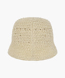 CIRCLE LOGO CROCHET BUCKET HAT IN LIGHT BEIGE image 2
