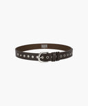 W EYELET BUCKLE BELT IN BROWN image 2