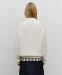HALF NECK ZIPUP KNIT IN CREAM image 6