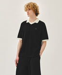 SMALL CLASSIC LOGO PK COLLAR POINT TEE IN BLACK image 2