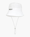 KIDS NYLON WIDE BUCKET HAT IN WHITE image 2