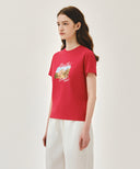 W AEROCOOL RESORT GRAPHIC TEE IN RED image 2