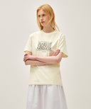 CLASSIC LOGO TEE IN CREAM image 2