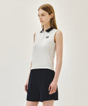W SMALL CLASSIC LOGO PK COLLAR SLEEVELESS IN WHITE image 2
