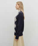 ARGYLE JQD KNIT PULLOVER IN NAVY image 2