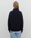 HALF NECK ZIPUP KNIT IN NAVY image 2