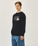 DOODLE CLASSIC LOGO LONG SLEEVE TEE IN NAVY image 2