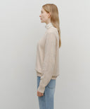 LETTERING LOGO KNIT PULLOVER IN BEIGE image 2