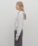 W SMALL CLASSIC LOGO CROP HOODIE IN LIGHT HEATHER GREY image 10