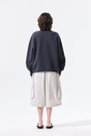 RAW CUT APPLIQUE SWEATSHIRT IN CHARCOAL GREY