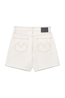 CUT LINE POINT DENIM SHORTS IN WHITE image 2