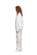 MATIN KIM LOGO COATING JUMPER IN IVORY image 6