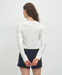 W BASIC CROP LONG SLEEVE IN WHITE