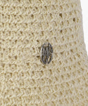 CIRCLE LOGO CROCHET BUCKET HAT IN LIGHT BEIGE image 3