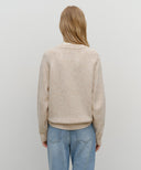 LETTERING LOGO KNIT PULLOVER IN BEIGE image 3