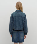 W DENIM TUCK DETAIL JACKET IN LIGHT BLUE image 3