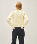 W LACE DETAIL CROP SWEATSHIRT IN IVORY image 3