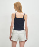 W BASIC STRING CROP SLEEVELESS IN NAVY image 3