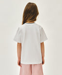 KIDS NECK POINT LETTERING TEE IN WHITE image 3