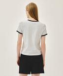 W CLASSIC LOGO RINGER TEE IN WHT/ RED image 3