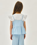 KIDS W CHECK SLEEVELESS BLOUSE IN BLUE image 3