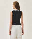 W SMALL CLASSIC LOGO PK COLLAR SLEEVELESS IN DOT image 3