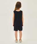 KIDS TERRY SLEEVELESS+PANTS SET-UP IN NAVY image 3
