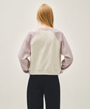 W BLOCK CLASSIC LOGO RAGLAN CROP SWEATSHIRT IN LIGHT PURPLE image 3