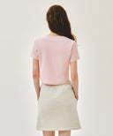 W SILVER LETTERING CROP TEE IN PINK image 3