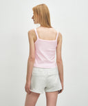 W BASIC STRING CROP SLEEVELESS IN LIGHT PINK image 3