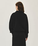 SMALL CLASSIC LOGO HALF ZIPUP SWEATSHIRT IN BLACK image 3