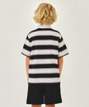 KIDS MULTI STRIPE COLLAR TEE IN NAVY image 3
