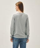 SMALL CLASSIC LOGO V-NECK KNIT CARDIGAN IN GRAY image 3