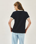 VINTAGE LOGO RINGER TEE IN NAVY image 3