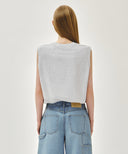SORONA COOL SMALL CLAASIC LOGO SLEEVELESS IN LIGHT HEATHER GREY
