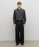 M WIDE RAW DENIM PANTS IN BLACK image 3