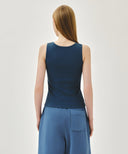 W REGULAR LOGO SLEEVELESS IN BLUE image 3
