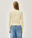 W SMALL CLASSIC LOGO CROP KNIT PULLOVER IN IVORY image 5