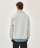 SMALL CLASSIC LOGO HALF ZIPUP SWEATSHIRT IN LIGHT HEATHER GREY image 3