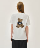 DOODLE BEAR TEE IN WHT/ BEG image 3