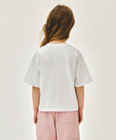 KIDS W BALLET CLASSIC LOGO SEMI CROP TEE IN WHITE image 3