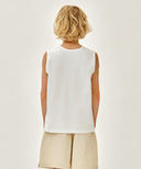 KIDS DOODLE CLASSIC LOGO POCKET SLEEVELESS IN WHITE image 3