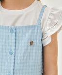 KIDS W CHECK SLEEVELESS BLOUSE IN BLUE image 4