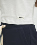 W BASIC CROP LONG SLEEVE IN WHITE