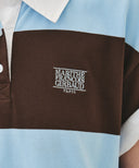 SMALL CLASSIC LOGO RUGBY STRIPE OVERSIZED COLLAR TEE IN SKY BLUE image 4