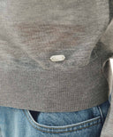 W SHEER KNIT CARDIGAN IN MELANGE GRAY image 7