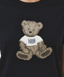 W DOODLE BEAR TEE IN NAVY image 4